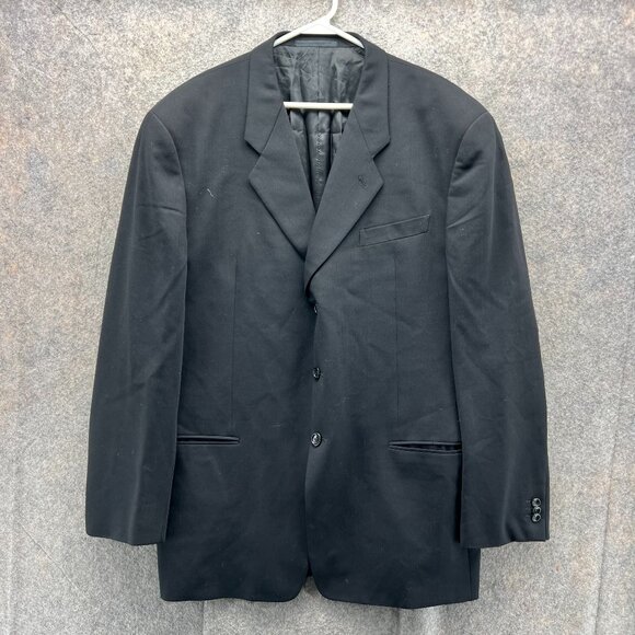 Armani Collezioni Blazer Mens 44L Black Sport Coat Coat Italy Wool Jacket Dress